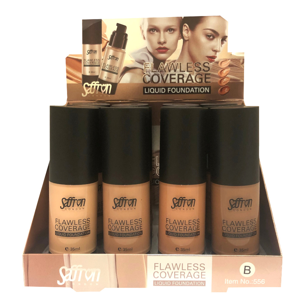 Saffron Flawless Coverage Liquid Foundation Tray B (12 UNITS) - Click Image to Close